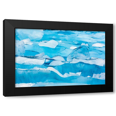Alaska, Glacier Bay NP Close-up of blue ice Black Modern Wood Framed Art Print by Paulson, Don