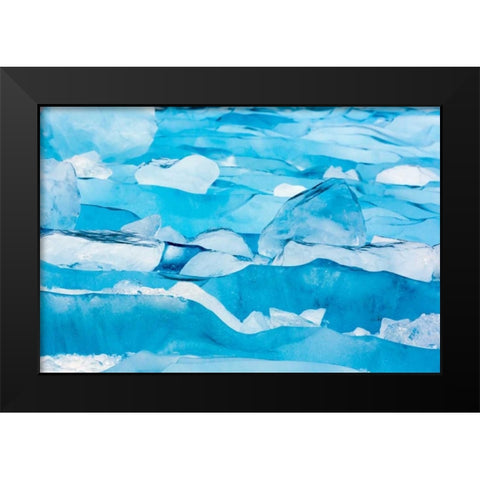 Alaska, Glacier Bay NP Close-up of blue ice Black Modern Wood Framed Art Print by Paulson, Don