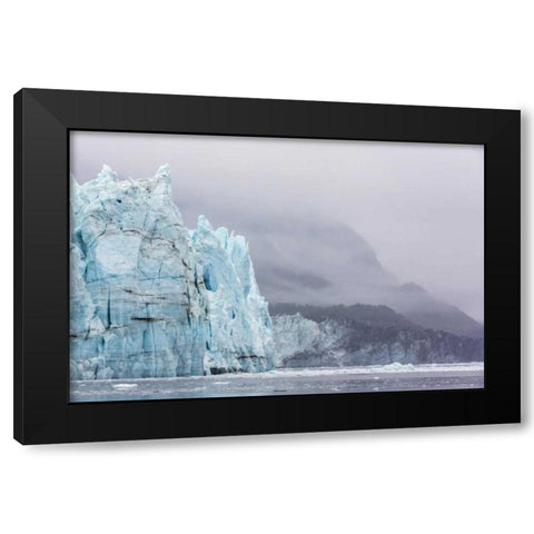 AK, Glacier Bay NP Margerie Glacier and mountain Black Modern Wood Framed Art Print by Paulson, Don
