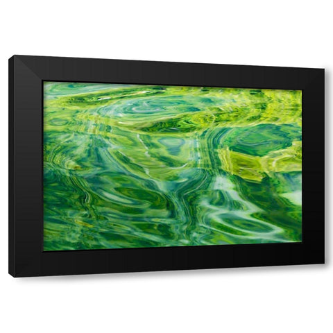 AK, Glacier Bay NP, Dundas Bay Abstract of water Black Modern Wood Framed Art Print by Paulson, Don