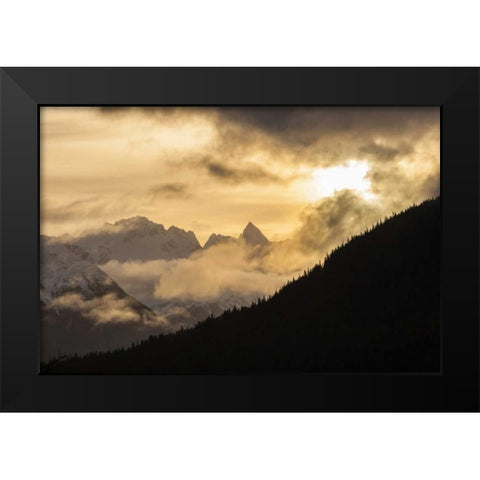 Alaska, Chilkat River Valley Mountain sunrise Black Modern Wood Framed Art Print by Illg, Cathy and Gordon