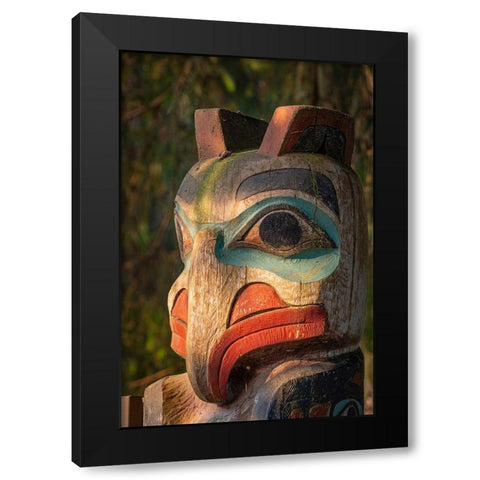 Alaska-Sitka Detail of totem pole at Sitka National Historical Park  Black Modern Wood Framed Art Print with Double Matting by Jaynes Gallery