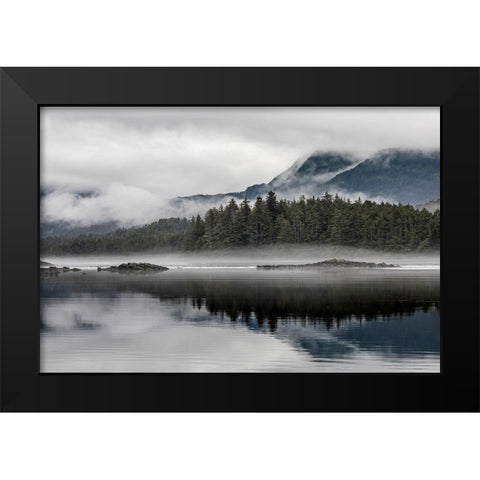 Alaska-Tongass National Forest Reflections in Mirror Harbor  Black Modern Wood Framed Art Print by Jaynes Gallery