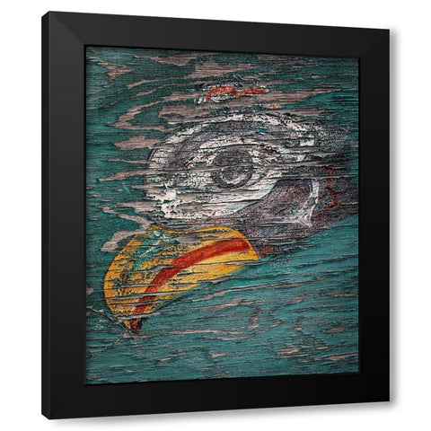 Alaska-Pelican Weathered painting of bird head  Black Modern Wood Framed Art Print with Double Matting by Jaynes Gallery