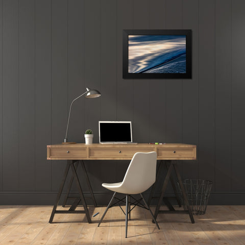 Alaska-Chatham Strait Boat wake in ocean  Black Modern Wood Framed Art Print by Jaynes Gallery