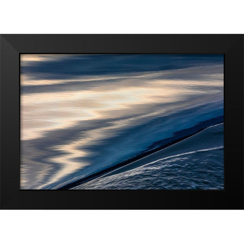 Alaska-Chatham Strait Boat wake in ocean  Black Modern Wood Framed Art Print by Jaynes Gallery