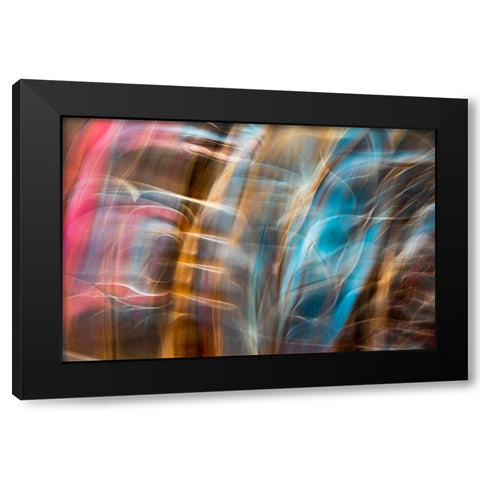 Alaska-Juneau Blur of clothing worn by native Americas  Black Modern Wood Framed Art Print by Jaynes Gallery