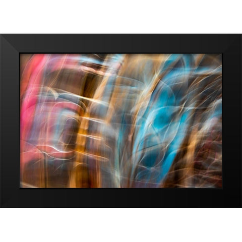 Alaska-Juneau Blur of clothing worn by native Americas  Black Modern Wood Framed Art Print by Jaynes Gallery