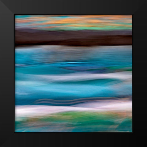 Alaska-Juneau Abstract of sunset on ocean  Black Modern Wood Framed Art Print by Jaynes Gallery
