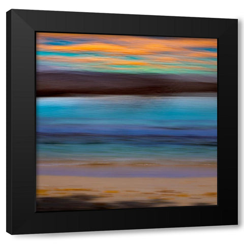 Alaska-Juneau Abstract sunset over ocean  Black Modern Wood Framed Art Print with Double Matting by Jaynes Gallery