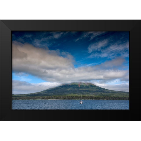 Usa-Alaska This perfect volcano rises from the sea near Sitka Black Modern Wood Framed Art Print by Sederquist, Betty