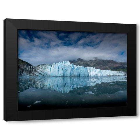 The waters of Tarr Inlet create a perfect reflection for the terminus of Margerie Glacier Black Modern Wood Framed Art Print with Double Matting by Sederquist, Betty