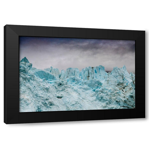 Blue ice characterizes the face of Margerie Glacier. Black Modern Wood Framed Art Print by Sederquist, Betty