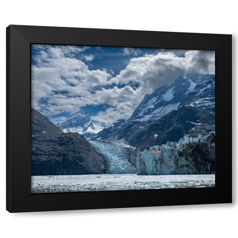High mountains surrounding Johns Hopkins Inlet generate numerous glaciers. Black Modern Wood Framed Art Print with Double Matting by Sederquist, Betty