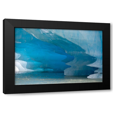 Melting patterns are amazing on this iceberg in Shakes Lake. Black Modern Wood Framed Art Print by Sederquist, Betty