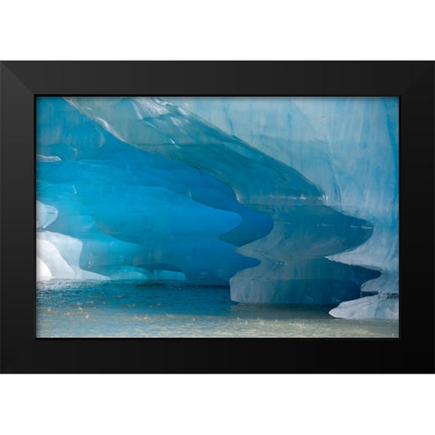 Melting patterns are amazing on this iceberg in Shakes Lake. Black Modern Wood Framed Art Print by Sederquist, Betty