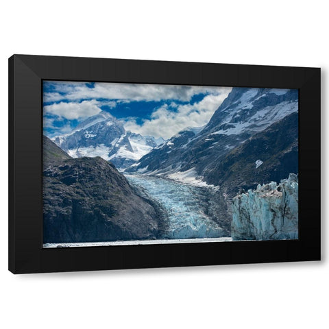 Mighty mountains towering above an unnamed glacier in Johns Hopkins Inlet. Black Modern Wood Framed Art Print with Double Matting by Sederquist, Betty