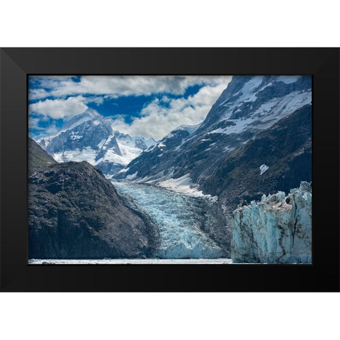 Mighty mountains towering above an unnamed glacier in Johns Hopkins Inlet. Black Modern Wood Framed Art Print by Sederquist, Betty