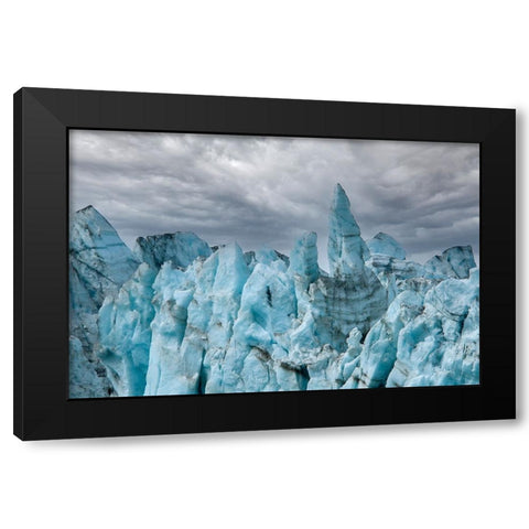 Rugged ice at the face of Margerie Glacier make it impossible to cross this terrain. Black Modern Wood Framed Art Print with Double Matting by Sederquist, Betty