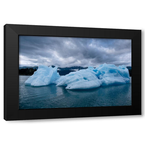 Iceberg glows in Endicott Arm. Black Modern Wood Framed Art Print by Sederquist, Betty