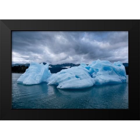 Iceberg glows in Endicott Arm. Black Modern Wood Framed Art Print by Sederquist, Betty