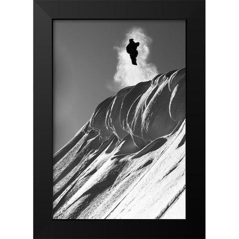 Professional snowboarder, Marko Grilc, in the Chugach mountains near Haines, Alaska, Winter (MR) Black Modern Wood Framed Art Print by Design Pics