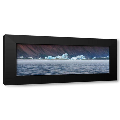 Kenai Peninsula- icebergs dotting the landscape Black Modern Wood Framed Art Print by Muir, Janet