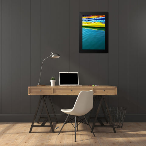 USA- Alaska- Homer. Colorful kayaks. Black Modern Wood Framed Art Print by Muir, Janet