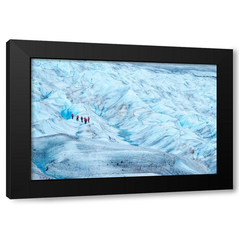 Trekking-Mendenhall Glacier-Juneau-Alaska-USA Black Modern Wood Framed Art Print with Double Matting by Engelbrecht, Jim