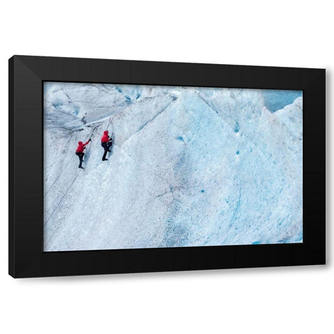 Ice climbing-Mendenhall Glacier-Juneau-Alaska-USA Black Modern Wood Framed Art Print by Engelbrecht, Jim