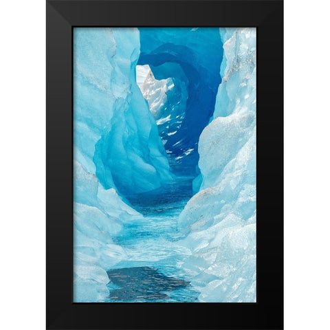 Glacial tube-Mendenhall Glacier-Juneau-Alaska-USA Black Modern Wood Framed Art Print by Engelbrecht, Jim