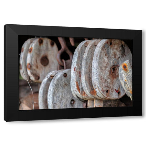 Antique block and tackle-Wrangell-Alaska-USA Black Modern Wood Framed Art Print with Double Matting by Engelbrecht, Jim