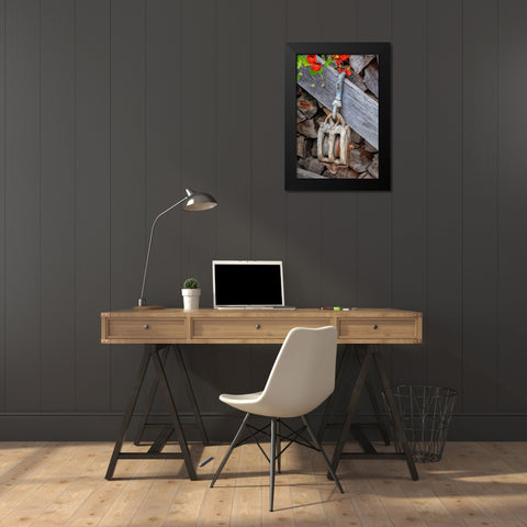 Antique block and tackle Black Modern Wood Framed Art Print by Engelbrecht, Jim