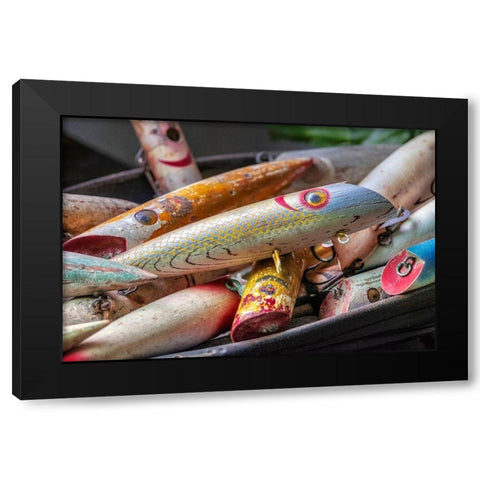 Antique fishing lure-Wrangell-Alaska-USA Black Modern Wood Framed Art Print with Double Matting by Engelbrecht, Jim