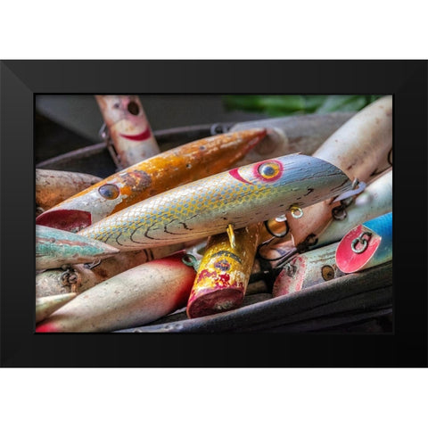 Antique fishing lure-Wrangell-Alaska-USA Black Modern Wood Framed Art Print by Engelbrecht, Jim