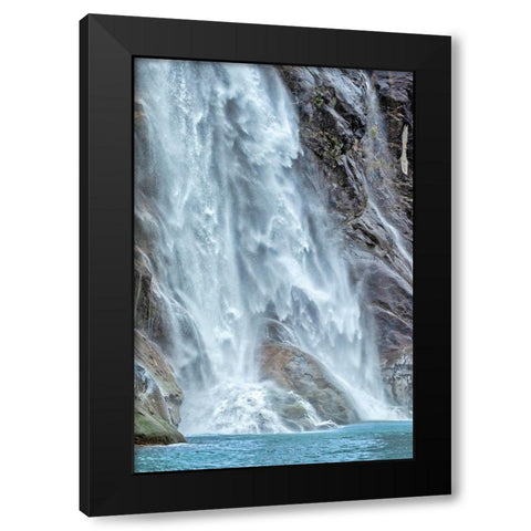 Waterfall-LeConte Bay-Alaska-USA Black Modern Wood Framed Art Print with Double Matting by Engelbrecht, Jim