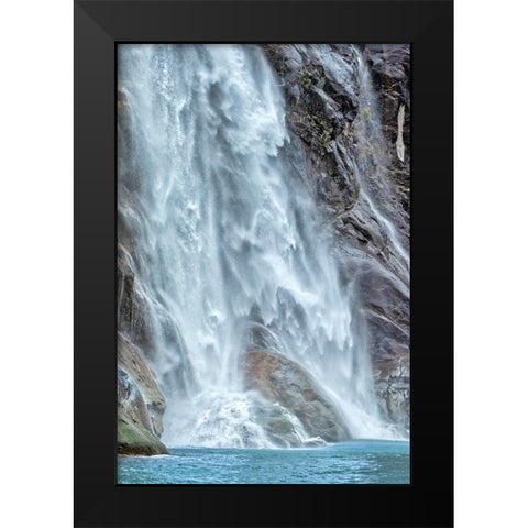 Waterfall-LeConte Bay-Alaska-USA Black Modern Wood Framed Art Print by Engelbrecht, Jim