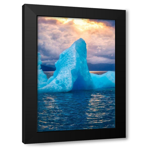 Glacial ice-iceberg-LeConte Bay-Alaska-USA Black Modern Wood Framed Art Print by Engelbrecht, Jim