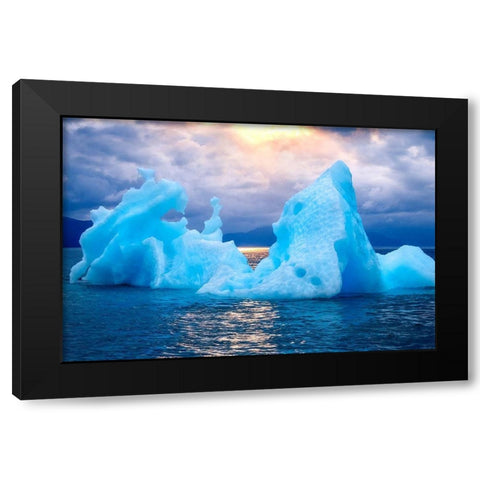 Alaskan Iceberg at sunrise Black Modern Wood Framed Art Print with Double Matting by Engelbrecht, Jim