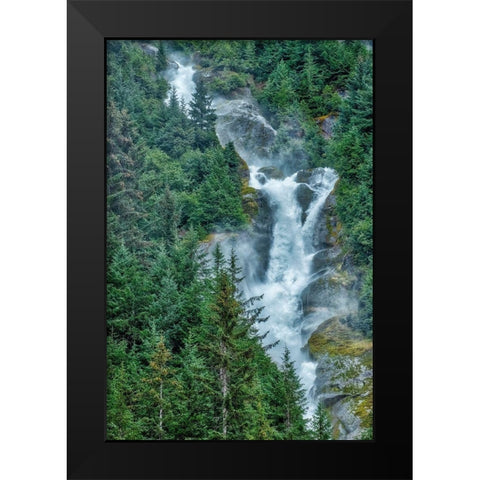 Thunder Falls-LeConte Bay-Petersburg-Alaska-USA Black Modern Wood Framed Art Print by Engelbrecht, Jim