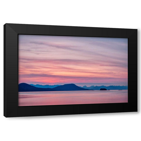 Sunset on Berners Bay-Juneau-Alaska Black Modern Wood Framed Art Print with Double Matting by Engelbrecht, Jim