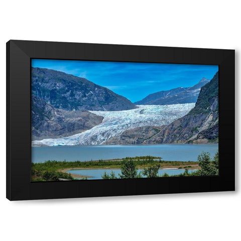 Mendenhall Glacier and lake-Juneau-Alaska-USA Black Modern Wood Framed Art Print with Double Matting by Engelbrecht, Jim