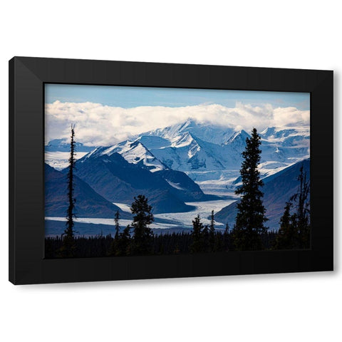 Glenn Highway-Knik Glacier-Chugach mountains-Alaska-USA Black Modern Wood Framed Art Print by Sienda, Jolly