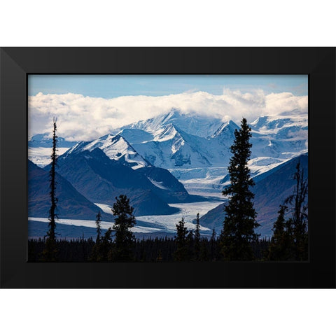 Glenn Highway-Knik Glacier-Chugach mountains-Alaska-USA Black Modern Wood Framed Art Print by Sienda, Jolly