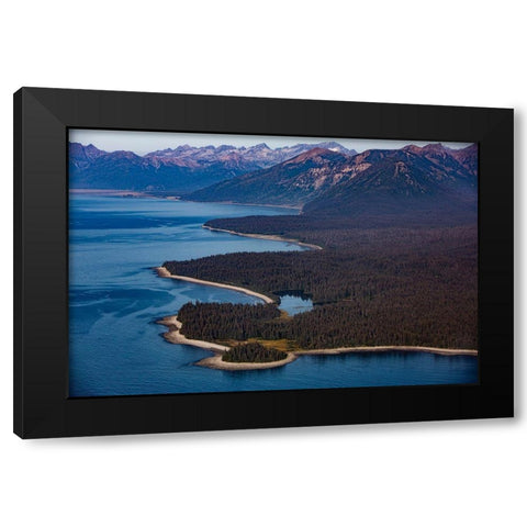 Lake Clark National Park and Preserve-Kachemak Bay-Alaska-aerial landscape and mountains Black Modern Wood Framed Art Print with Double Matting by Sienda, Jolly