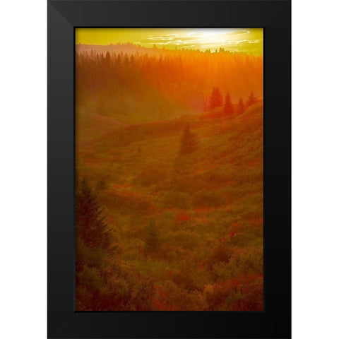 Homer-Alaska-scenic-sunset-golden-permafrost Black Modern Wood Framed Art Print by Sienda, Jolly