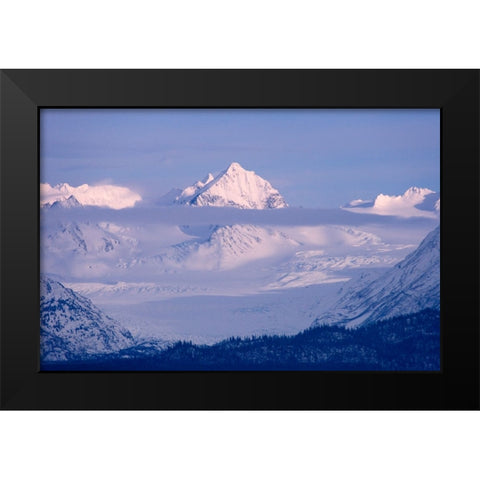 Landscape of snow covered mountain range-Homer-Alaska-US Black Modern Wood Framed Art Print by Su, Keren