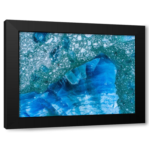 Alaska shattered icebergs floating near calving face of LeConte Glacier east of Petersburg Black Modern Wood Framed Art Print by Souders, Paul