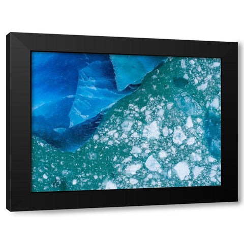 Alaska shattered icebergs floating near calving face of LeConte Glacier east of Petersburg Black Modern Wood Framed Art Print with Double Matting by Souders, Paul