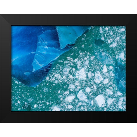 Alaska shattered icebergs floating near calving face of LeConte Glacier east of Petersburg Black Modern Wood Framed Art Print by Souders, Paul